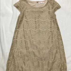 Sparkly gold babydoll dress